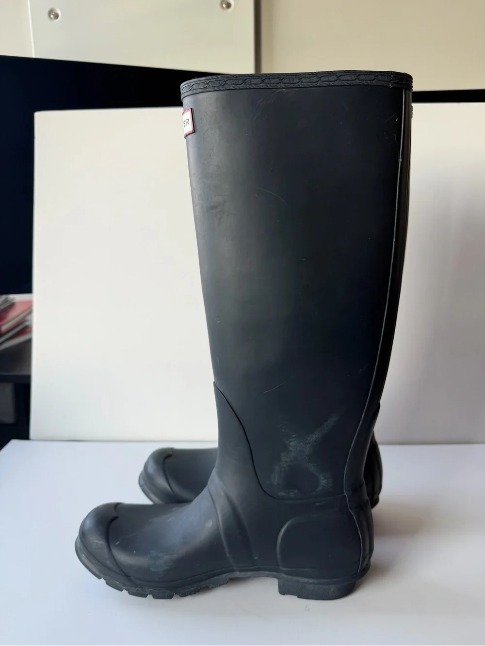 Hunter Boots Women’s 9 Original Tall Rubber Waterproof Casual Rain Navy Blue